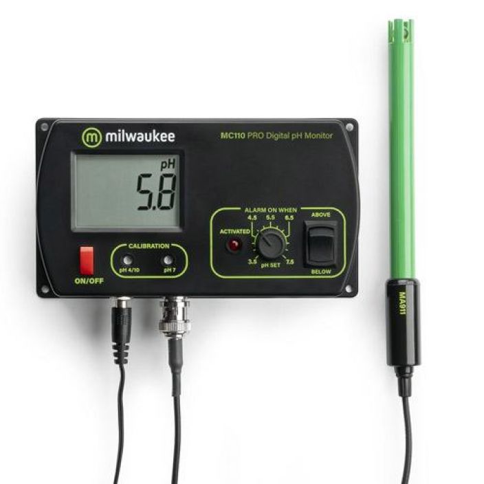 pH-mittari Milwaukee MC110 Erittain laadukas ja tarkka, vaihdettavalla elektrodilla varustettu pH-mittari nesteiden pH-arvon