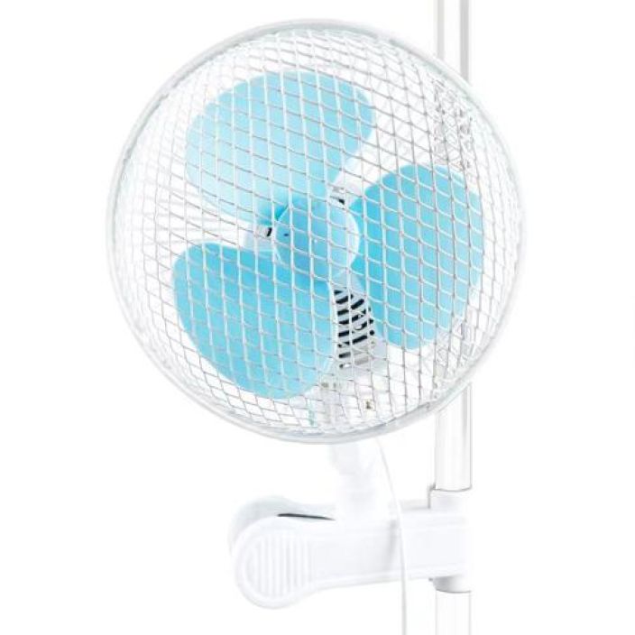 Klipsi-tuuletin Climatek ø20cm oskilloiva Kaksinopeuksinen oskilloiva tuuletin putkikiinnityksella.