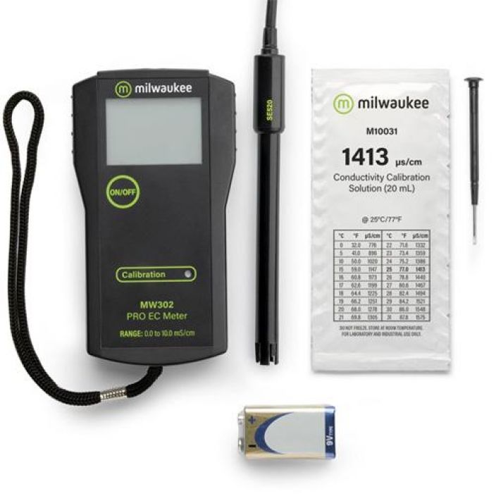 EC-mittari Milwaukee MW302 Erittain laadukas ja tarkka, vaihdettavalla elektrodilla varustettu mittari ravinneliuoksen