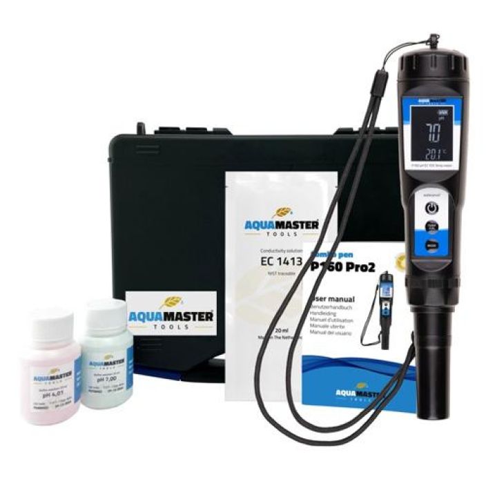 pH/EC-mittari Aquamaster Tools P160 Pro 2 Vesitiivis kombo-mittari pH/EC/TDS/PPM/Temp-arvojen mittaamiseen. Vaihdettava