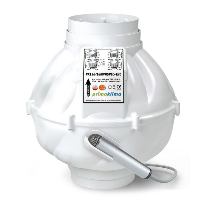 Prima Klima Whisperblower EC-THC ø 150/160mm Termostaatilla ja portaattomalla puhallustehon saadolla varustettu tehokas ja Prima Klima Whisperblower EC-THC ø 150/160mm Termostaatilla ja portaattomalla puhallustehon saadolla varustettu tehokas ja