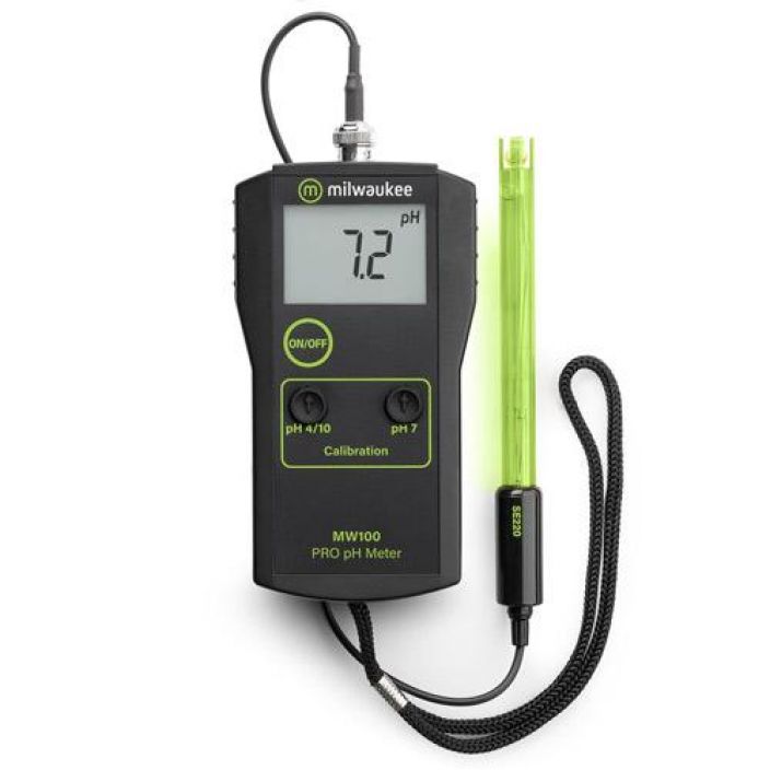 pH-mittari Milwaukee MW100 Erittain laadukas ja tarkka, vaihdettavalla elektrodilla varustettu pH-mittari nesteiden pH-arvon